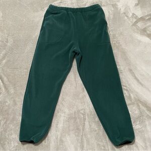 Vintage WFS World Famous Sports Dark Green Fleece Joggers Men’s Size L Retro